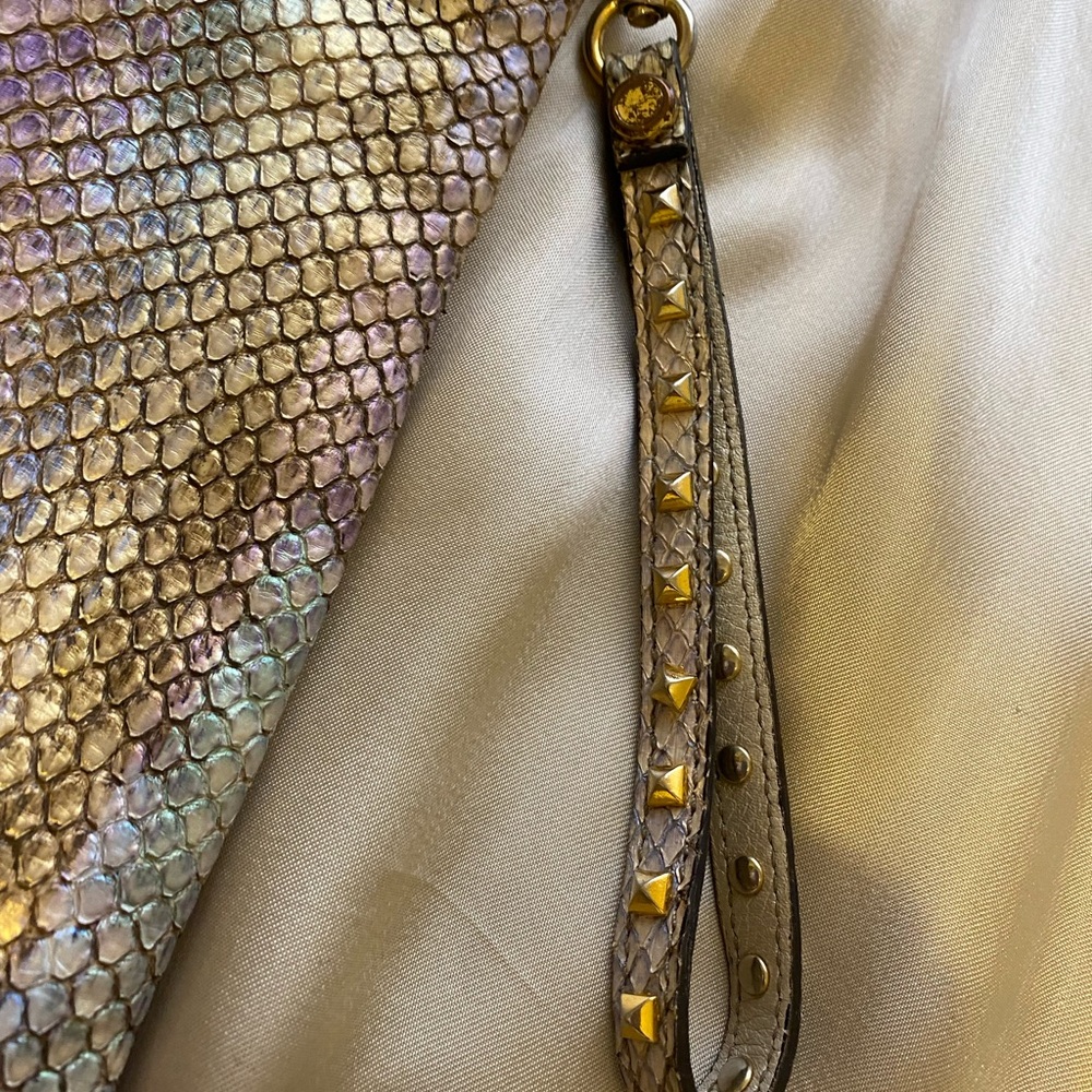 Iridescent Python Snakeskin Clutch Retta Wolff - image 3